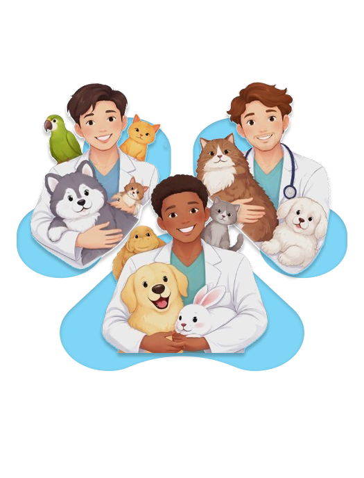 Veterinarians caring for pets